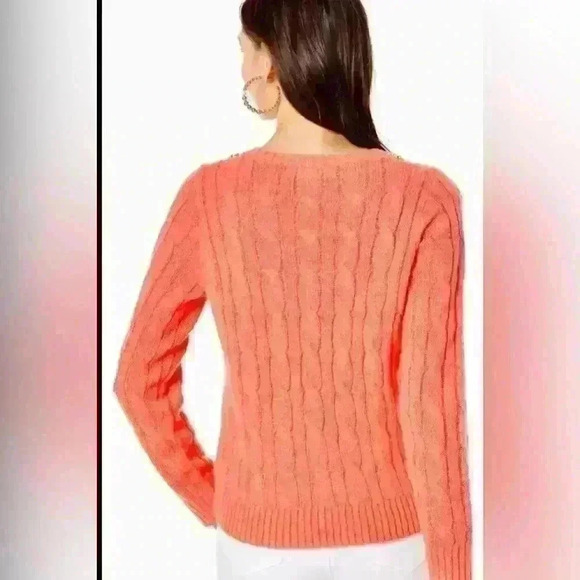 NWT Large Dario sweater in Yummy Melon w/rhinestone accents Item# 7T - Picture 2 of 10